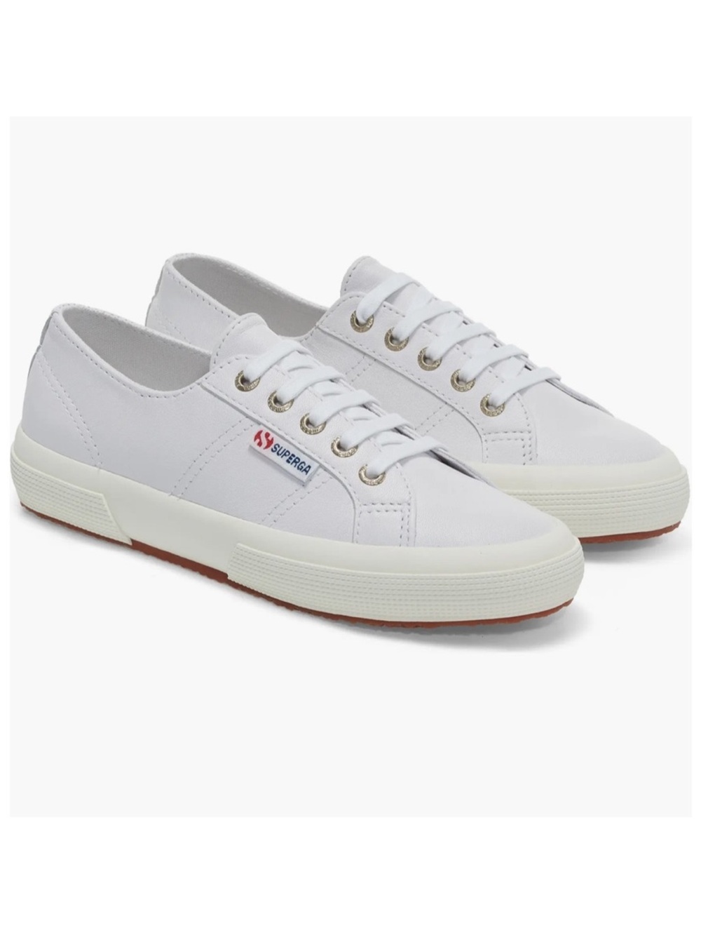 Superga Women's 2750 Nappa Leather Optical White-Favorio Classic Sneaker—7 - Picture 5 of 9
